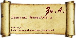 Zsarnai Anasztáz névjegykártya